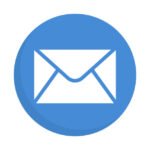 blue mail icon. mail button. editable vector.